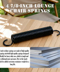 Heavy Duty Recliner Chair Tension Springs For Smooth Replacement Fix Your Creaky Couch With Rust Resistant Galvanized Steel Parts. 4 7/8-inch black spring for furniture repair.