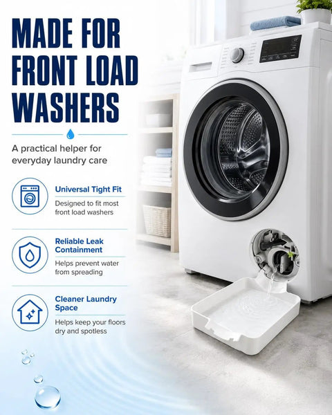 Front Load Washer Drip Pan Universal Drain Tray Leak Proof Floor Protector Catcher For Laundry Rooms Anti Overflow Guard