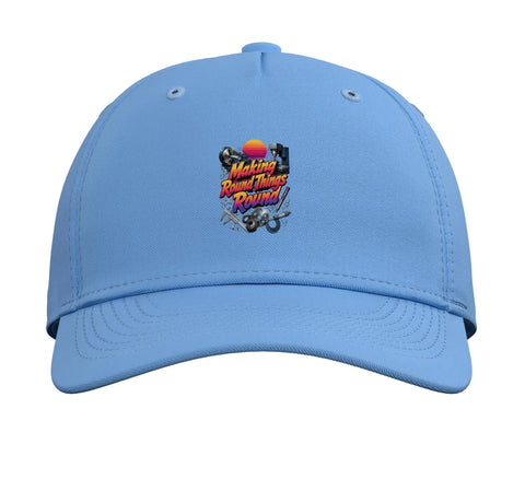 Cool Light Blue CNC Vise Gauge Square Printed Baseball Hat Machinist Guy Gift Adjustable Fit Classic Five Panel Cap front view with design.