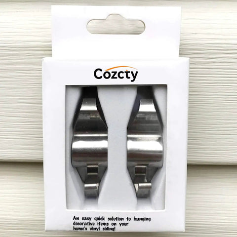 Vinyl Siding Hooks 8 Pack No Drill Clips For Hanging Outdoor Decorations And String Lights in retail packaging