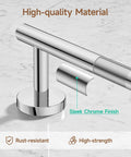 Close-up of 24-inch towel bar from Polished Chrome 4 Piece Bathroom Hardware Set Stainless SUS304 Wall Mounted Easy Install