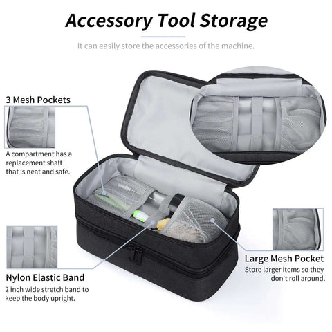 Solid Dustproof Storage Bag For Hand Blender Slick Carrying Case For Immersion Blenders with multiple pockets and smooth interior.
