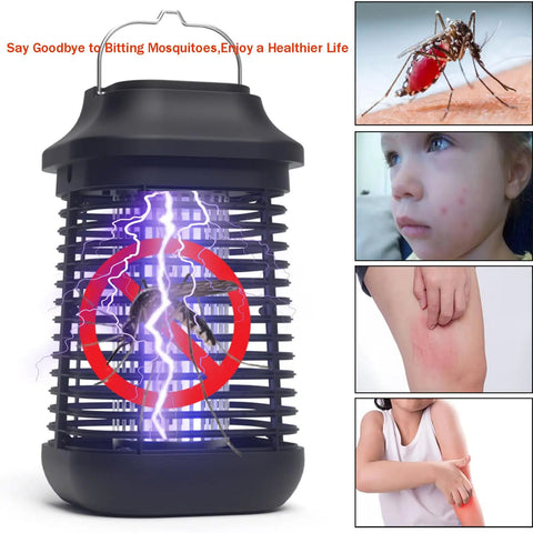 Outdoor And Indoor Bug Zapper With 3 Meter Cord And On Off Switch, 4200V Electric Mosquito Zapper with glowing grid and blue light