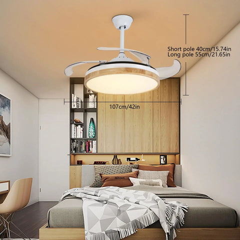 Ceiling Fan with Light 42 Inch Wireless Control Illuminated Fan for Living, featuring a sleek design and durable materials.