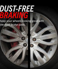 PowerStop rear brake kit with ceramic rotors and pads for Expedition/F-150; split wheel shows dusty vs clean rotors