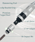 Go-To Half Inch Drive Manual Impact Driver Set With Reversible Handheld Impact Screwdriver And S2 Steel Bits, 7-Piece Kit