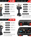 Heavy Duty Hydraulic Battery Cutter With Electric Ratchet Tool 75mm Capacity with case and specifications shown
