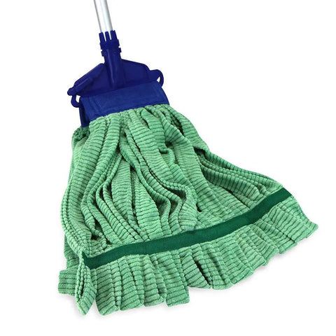 Microfiber Tube Mop Head Replacement For Heavy Duty Cleaning Lint Free Super Absorbent And Bleach Safe Janitorial Essential For Commercial And Industrial Floor Cleaning 14 Oz Green