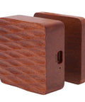 Wooden Magnetic Wall Sconce Night Light With Gravity Sensor, Dimmable And Rechargeable, showcasing side view and charging port.