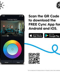 Smart Toggle In-Wall Light Switch With No Neutral Wire, Bluetooth And 2.4GHz WiFi app interface for color control, QR code displayed