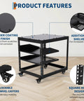 Rock Solid 15U Open Frame Network Server Rack Wall Mount Or Floor Stand Adjustable Depth 23 To 40 Inches Heavy Duty Carbon Steel Equipment Rack For Av It Gear With Vented Shelves Built Tough features powder coating, swivel casters, and additional shelves.