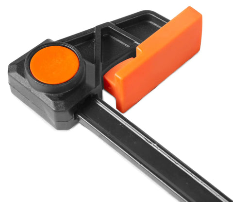 Close-up of Beefy 24 Inch Steel Bar Clamps And Spreaders Two Pack Reversible Clamp And Spreader 150 Lb Per Clamp