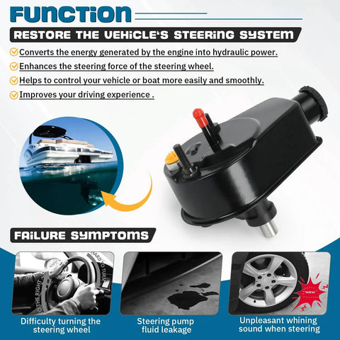 Power Steering Pump For MerCruiser Volvo Penta OMC Cobra Boats, Compatible With 3.0L 4.3L 5.0L 5.7L 5.8L 7.4L 7.5L 8.2L Marine Engines, Replaces 3888323 3850491 3850492, Delivers Smooth Steering And Reliable Engine Support