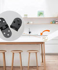 Flippable 180 Degree Folding Table Hinges Set For Cabinets Rear Covers And Closet Doors Durable Zinc Alloy With Black Finish Easy Install High Load Bearing 4 Pack By VAKTOK, showing kitchen installation.