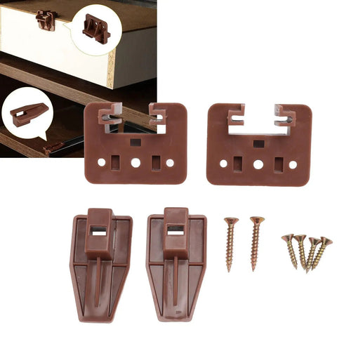 10 Pack Drawer Track Guides And Glides Kit With Plastic Center And Bottom Mount Slides, replacement screws for dresser repair