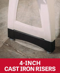 4-inch cast iron risers for Heavy Workhorse 18X40 Electronic Variable Speed Woodworking Lathe 2HP 230V for stability.