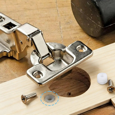 30 Piece Furniture Fasteners Kit With Plastic Hinge Dowels And Stainless Steel Screws for cabinet door repair