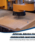 CNC Vacuum Brush Beefy Nylon Dust Shoe For CNC Router And Milling Machines in action on wood surface