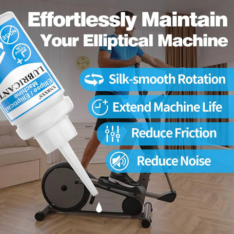 Two Pack Elliptical Lubricant For Home Under Desk Ellipse Leg Exerciser And Electric Seated Pedal Trainer, Cuts The Noise And Keeps Your Machine Running Smoothly With Easy One Step Application And Long Lasting Performance. White lubricant bottle for elliptical machine maintenance