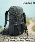 Backpack with Heavy Duty Iron Carabiner Clips Set For Camping And Hiking Nonlocking 2.5 Inch D Ring Carabiners, black