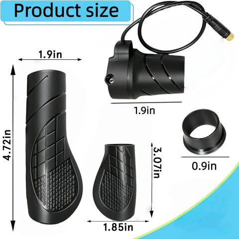 Half Twist Throttle Grip For E Bikes And Scooters No Fuss Setup 22.2mm Handlebar Universal 12V To 72V Waterproof 3 Pin Connector