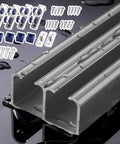Double Sliding Door Track Hardware Kit With Aluminum Rail For Space Saving Bypassing Door System Silver Finish
