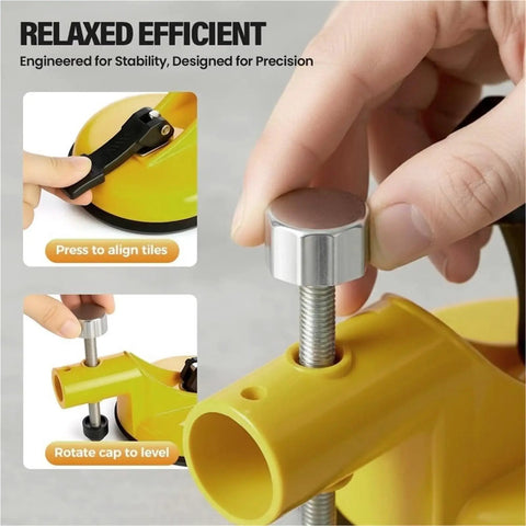 Professional Adjustable Height Setter Countertop Leveling Tool Kit with Sticky Suction Cups operation details for precise flooring seam repair.