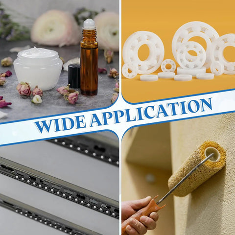 Three Eighths Inch POM Bearing Balls 50 Pack Solid Plastic Precision Balls For Drawer Sliders And Table Rollers Pro Grade Durable DIY Friendly Hardware And Industrial Projects in white with wide application examples