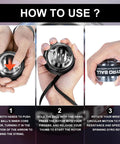 Curaball Hand Exerciser With Gyroscopic Resistance Counter And LED Display Auto Start Wrist Trainer For Arms Fingers And Forearms Torque Ball Grip Strength Tool For Home Or Gym, how to use guide