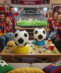 Soccer Ball Building Block Set For Adults And Teens 850 Pieces Black And White Ball Decor Model Kit with fans celebrating