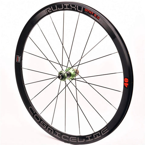 700C Road Bike Wheelset Ultralight 40mm Aluminum Rim Reflective Finish With Carbon Fiber Tube Hub Quick Release Single Wheel