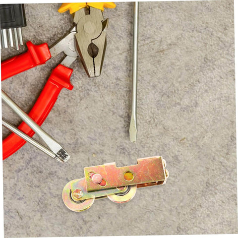 Heavy Duty Steel Roller Pulleys For Sliding Doors And Windows, Low Noise, Easy To Install; shown with hand tools