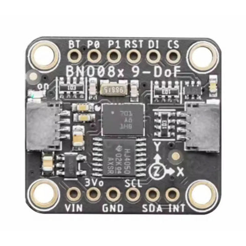 Dope 9 Axis Motion Tracking Module With BNO085 For I2C And UART Interfaces Low Power Mode Ideal For Headsets Gaming Peripherals And IoT Devices Delivers Centimeter Level Motion Sensing For Immersive Experiences. Black PCB BNO085 IMU board with header pins