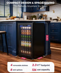 126 Can Beverage Refrigerator Cooler With Glass Door Mini Fridge for Home Bar or Office. Installed under kitchen counter.