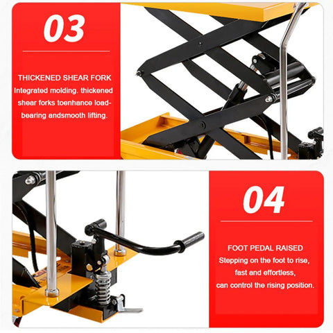 Heavy Duty Hydraulic Scissor Lift Work Table With Foot Pump Control And Lockable Casters Built Tough Real Deal Heavy Load Trolley For Garage Shop Or Home Projects No Sweat