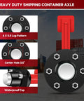 Heavy Duty 6 Lug Shipping Container Wheel Kit With Axles And Ratchet Tie Down Straps For 20 To 40 Foot Containers axles