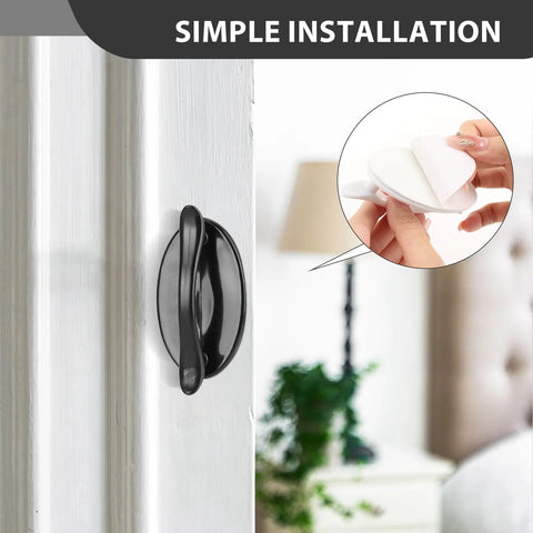 2 Pack Self Stick Instant Cabinet Drawer Handles Self Adhesive Pull Handles used on door, white finish, easy install