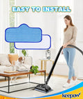 Washable Microfiber Steam Mop Pads For Dupray Neat And Schenley Mops, Reusable 6 Pack, woman mopping floor in living room