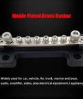 2 Pack Power Distribution Block 4 Inch Bus Bar 150 Amp 12 Volt System Crafted From Nickel Plated Brass And Rugged Abs Body, with M6 sockets.