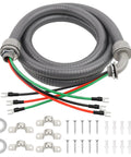Half Inch AC Whip Assembly Kit 8 Ft Non Metallic Liquid Tight Conduit With 10/3 THHN Wire For Heater Air Conditioner Timer Mini Split