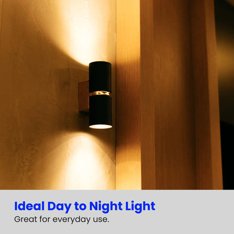 Wall-mounted sconce with warm light in hallway using 7.5 Watt E26 Base S11 Frost LED Light Bulb Soft White 2700K Non Dim