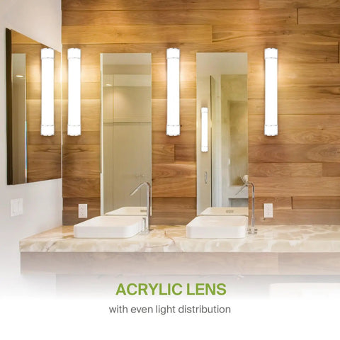 Lit 36 Inch Vanity Light Fixture For Your Bathroom, Linear LED Bar With 3CCT Dimmable Lighting, Energy Star ETL Listed, 30W 2650LM, 3000-5000K, 120V, Long Tube Wall Sconce Over Mirror In Nickel Finish