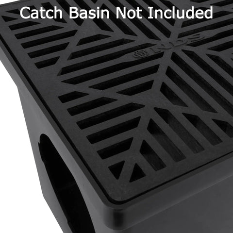 Square Catch Basin Drain Grate With Diamond Design For 12 Inch Catch Basin Drain Fits Risers And Low Profile Adapters Plastic Black Blocks Leaves And Debris Protects Drainage System While Letting Stormwater Flow From Patios Walkways Lawns