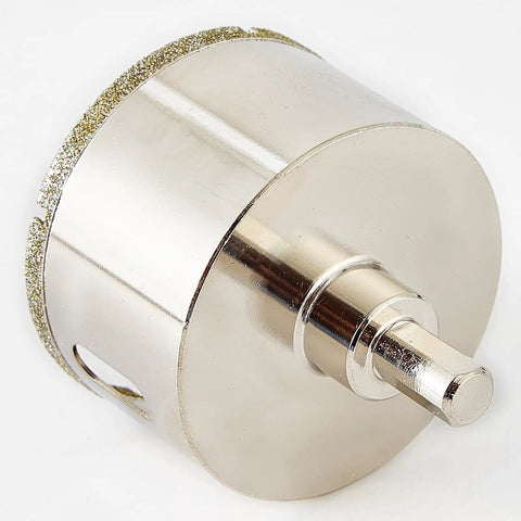 1.75 Inch Diamond Tile Hole Saw With Pilot Bit, triple-layer diamond coating, removable center drill bit, triangular shank.