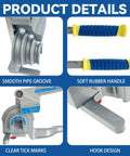 Sugoee 3 In 1 Tube Bender For Copper Brass Aluminum Pipes showing smooth pipe groove, soft rubber handle, and clear tick marks.