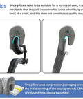 Ergonomic Memory Foam Neck Pillow For Office Chair Headrest And Car Seats Ultra Comfy Desk Pillow attached to chair
