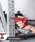 Using Cordless Drill Rivet Nut Tool Kit With 10 Mandrels And 50 Assorted Rivet Nuts In Rugged Carrying Case on metal frame