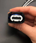 Close-up of Set Of 2 Pigtail Connectors For Volvo And Ford Electric Power Steering Pumps EPS Wiring Harness Plug Kit Type 1 Factory Grade