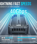 Blazing Fast USB4 To Portable External NVMe SSD Enclosure featuring sleek design, supports speeds up to 40Gbps for efficient data transfer.