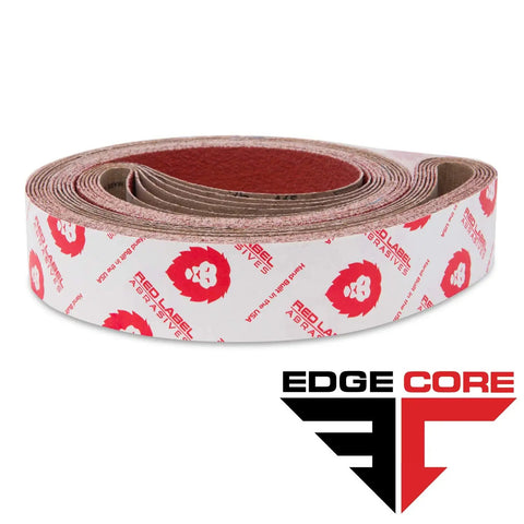 2 X 42 Inch Knife Sharpening Sanding Belts Premium Ceramic Grits with Edge Core logo, rolled and ready for use